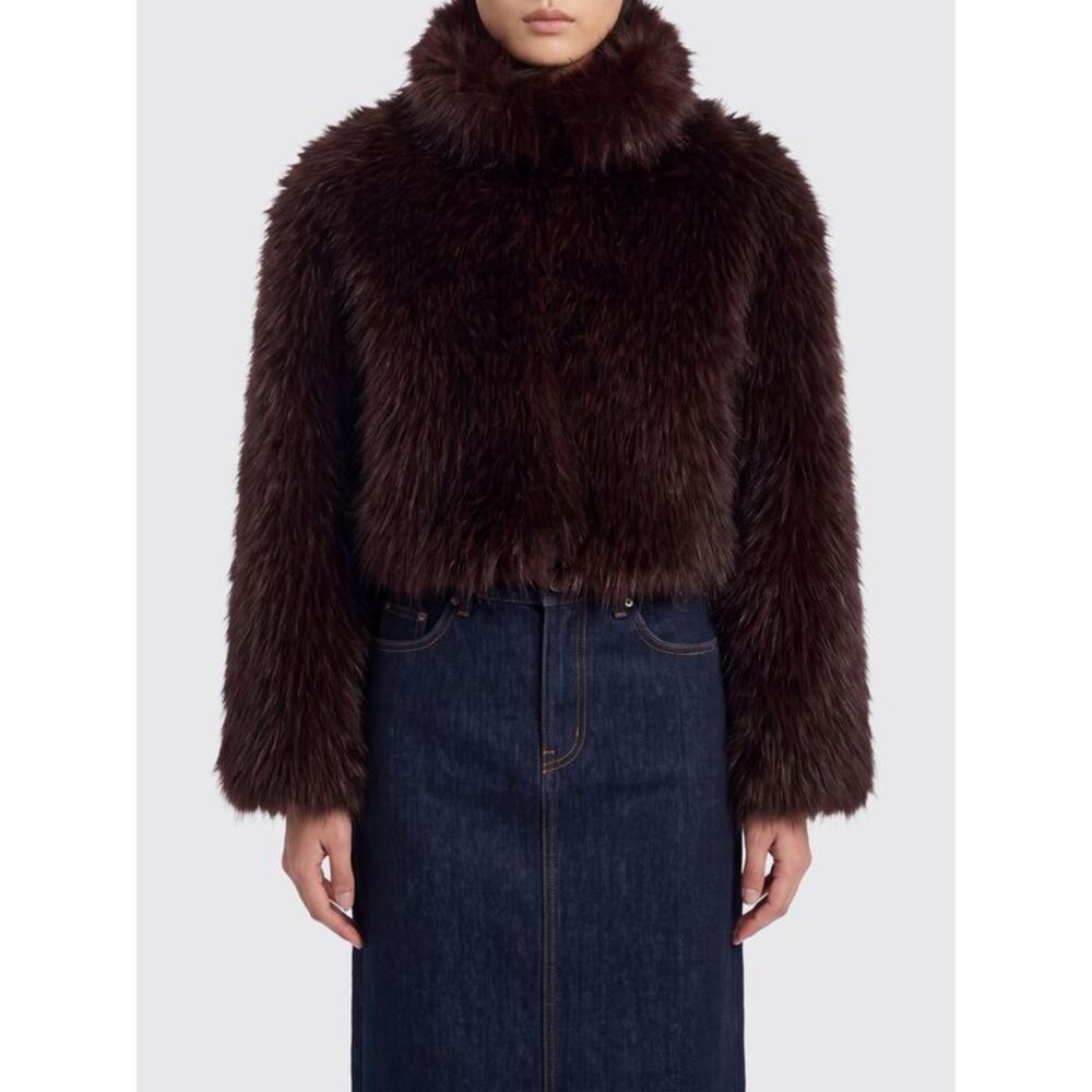 Pinko Women Pinko Cropped High Neck Faux Fur Jacket